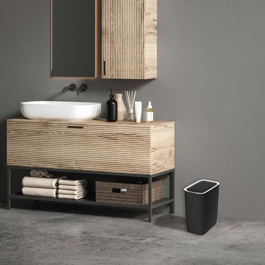 ABS papperskorg i svart, 25 x 15,5 x 30 cm | Kosmos