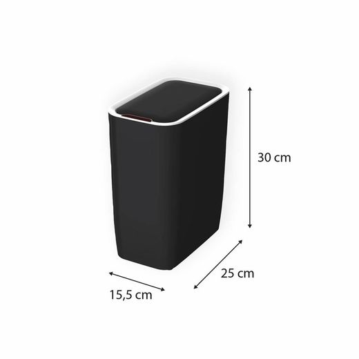 ABS papperskorg i svart, 25 x 15,5 x 30 cm | Kosmos