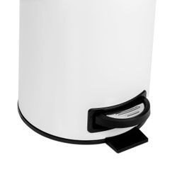 Papelera de baño con pedal de metal en blanco, 23 x 17,5 x 25 cm | Metal