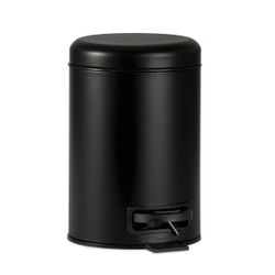 Papelera de baño con pedal de metal en negro, 23 x 17,5 x 25 cm | Metal