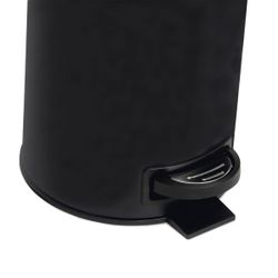 Papelera de baño con pedal de metal en negro, 23 x 17,5 x 25 cm | Metal