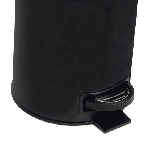 Papelera de baño con pedal de metal en negro, 23 x 17,5 x 25 cm | Metal