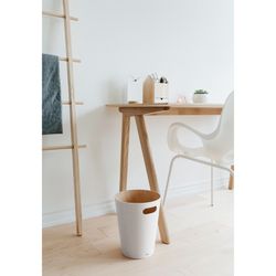 White and natural beech bin, Ø 23 x 28 cm | Woodrow