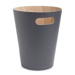 Κάδος οξιάς σε σκούρο γκρι και φυσικό, Ø 23 x 28 cm | Woodrow