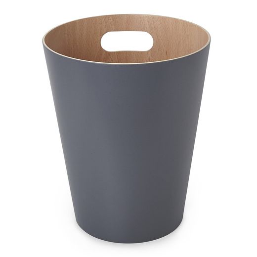 Caixote em faia cinza escuro e natural, Ø 23 x 28 cm | Woodrow