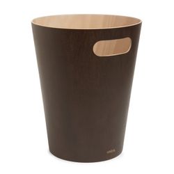 Beech bin in brown and natural, Ø 23 x 28 cm | Woodrow