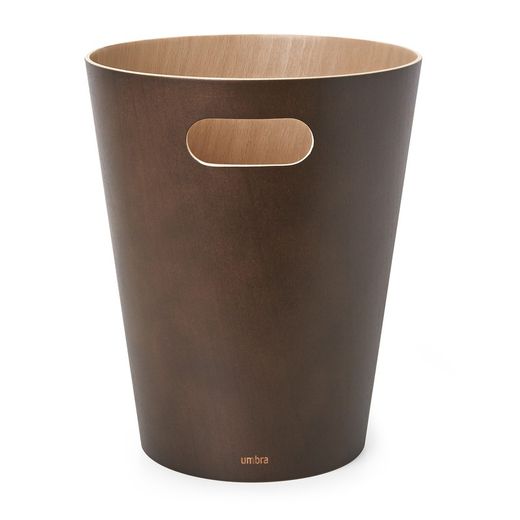 Beech bin in brown and natural, Ø 23 x 28 cm | Woodrow