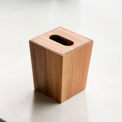 Papelera de madera de acacia en natural, 13,5 x 13,5 x 16 cm | Acacia