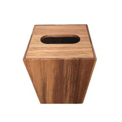 Papelera de madera de acacia en natural, 13,5 x 13,5 x 16 cm | Acacia
