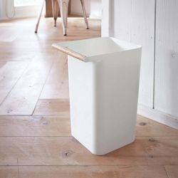 Poubelle en polypropylène blanc et naturel, 24 x 19,5 x 32 cm | Comme