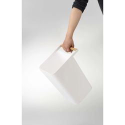 Poubelle en polypropylène blanc et naturel, 24 x 19,5 x 32 cm | Comme
