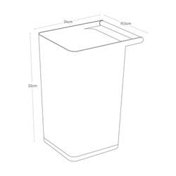 Poubelle en polypropylène blanc et naturel, 24 x 19,5 x 32 cm | Comme
