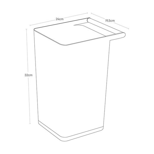 Poubelle en polypropylène blanc et naturel, 24 x 19,5 x 32 cm | Comme