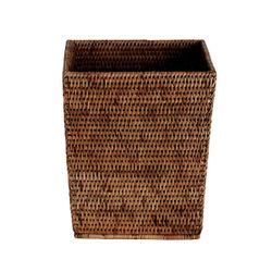 Papelera de ratán en marrón oscuro, 25 x 25 x 30 cm | Ratán