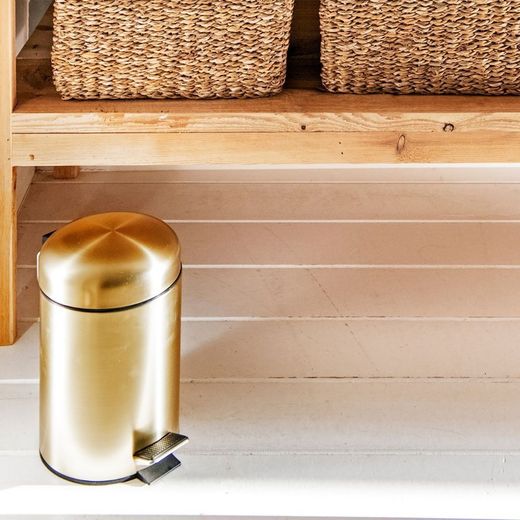 3L Pedalbehållare i rostfritt stål Guld, Ø17x29cm