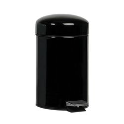 Metal Pedal Bin 3L Black, Ø17x29.5cm