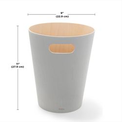 Corbeille Woodrow Grise 23x23x28 cm