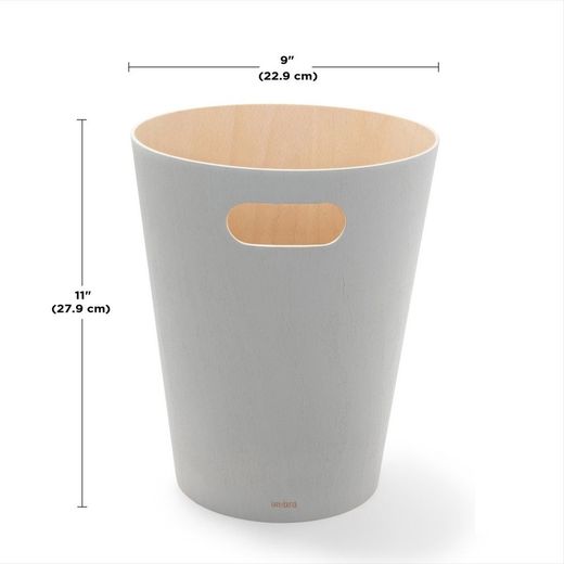 Corbeille Woodrow Grise 23x23x28 cm