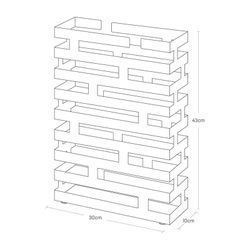 Steel umbrella stand in white, 30 x 10 x 43 cm | Brick
