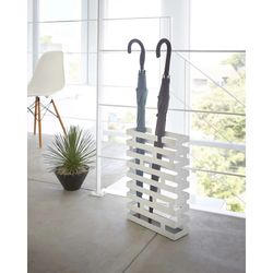 Steel umbrella stand in white, 30 x 10 x 43 cm | Brick