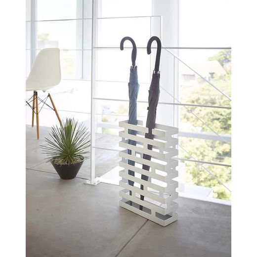 Steel umbrella stand in white, 30 x 10 x 43 cm | Brick