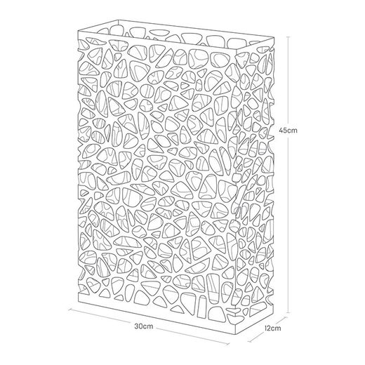 Steel umbrella stand in white, 30 x 12 x 45 cm | Nest