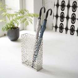 Steel umbrella stand in white, 30 x 12 x 45 cm | Nest