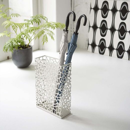 Steel umbrella stand in white, 30 x 12 x 45 cm | Nest