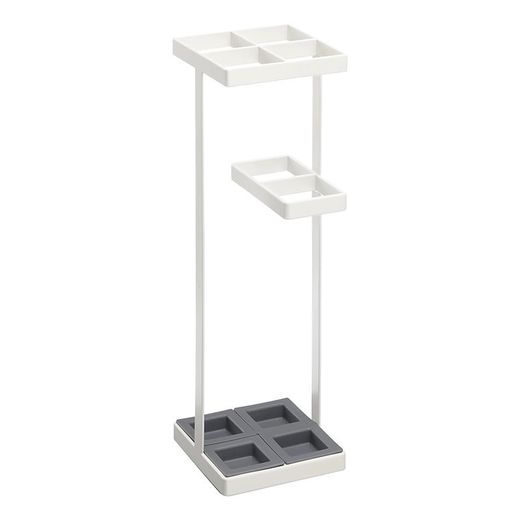 Portaombrelli in acciaio bianco, 36 x 11 x 11 cm | Torre