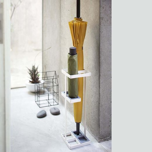 Paraplystativ i vitt stål, 36 x 11 x 11 cm | Torn