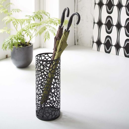 Steel umbrella stand in black, Ø 19 x 46.5 cm | Nest