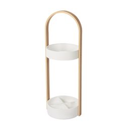 White and natural resin umbrella stand, 22 x 24 x 68 cm | Bellwood