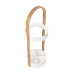 White and natural resin umbrella stand, 22 x 24 x 68 cm | Bellwood