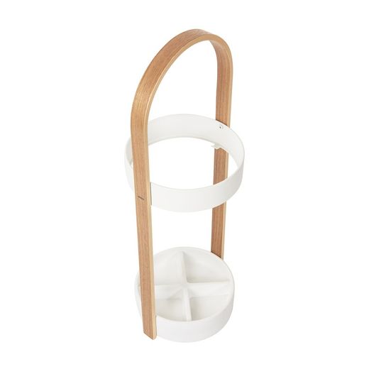 White and natural resin umbrella stand, 22 x 24 x 68 cm | Bellwood