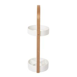 White and natural resin umbrella stand, 22 x 24 x 68 cm | Bellwood