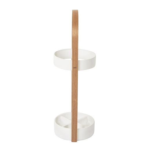 White and natural resin umbrella stand, 22 x 24 x 68 cm | Bellwood