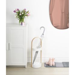 White and natural resin umbrella stand, 22 x 24 x 68 cm | Bellwood