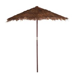 Ξύλινη Ομπρέλα και Φύλλο Καρύδας L Καφέ, Ø250x255cm