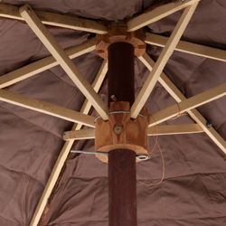 Ξύλινη Ομπρέλα και Φύλλο Καρύδας L Καφέ, Ø250x255cm