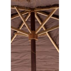 Sonnenschirm aus Holz und Kokosblatt S Braun, Ø150x270cm