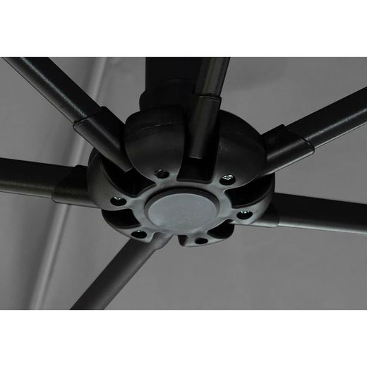 Grå hopfällbar parasoll, Ø270x250cm