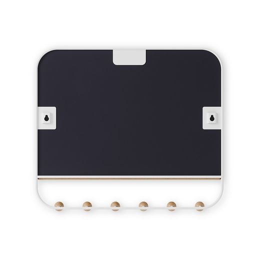 Coat rack with mirror mirror and beech in natural and white, 46 x 10 x 41 cm | Estimate