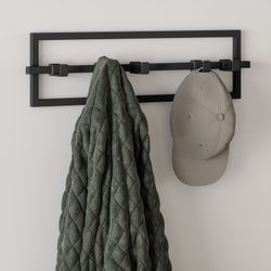 Steel coat rack in black, 53 x 6 x 15 cm | cubiko