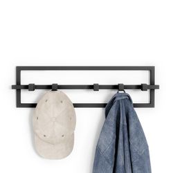 Steel coat rack in black, 53 x 6 x 15 cm | cubiko