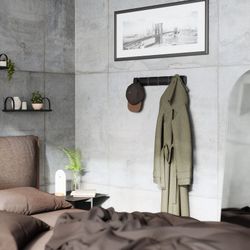 Pappel-Garderobe in Schwarz, 51 x 3 x 6 cm | Flip