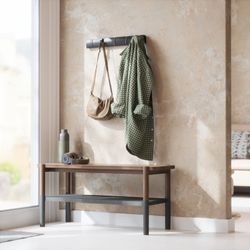 Pappel-Garderobe in Schwarz, 51 x 3 x 6 cm | Flip