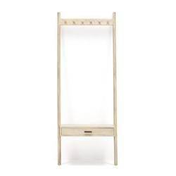 White Wooden Floor Coat Rack, 73x36x190 cm