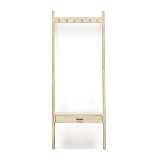 White Wooden Floor Coat Rack, 73x36x190 cm
