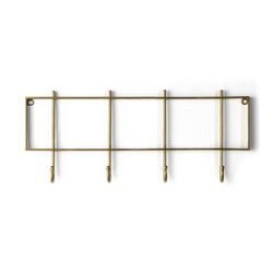 Gold metal coat rack, 60x6x25 cm