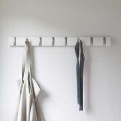 Witte wandkapstok, 81x3x6 cm, 8 haken